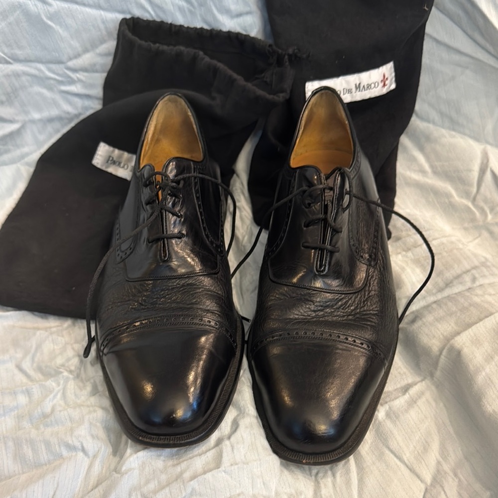 Black Leather Oxford Dress Shoes - Men’s 11.5 Medium
